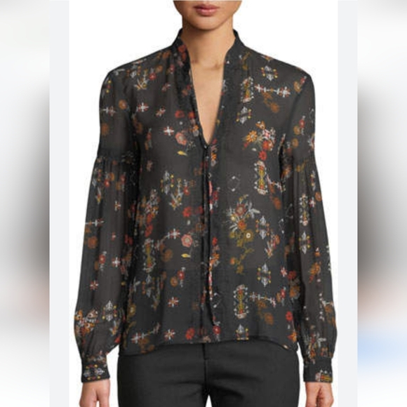 10 Crosby Derek Lam Tops - Derek Lam 10 Crosby Silk Floral Blouse Size 6
